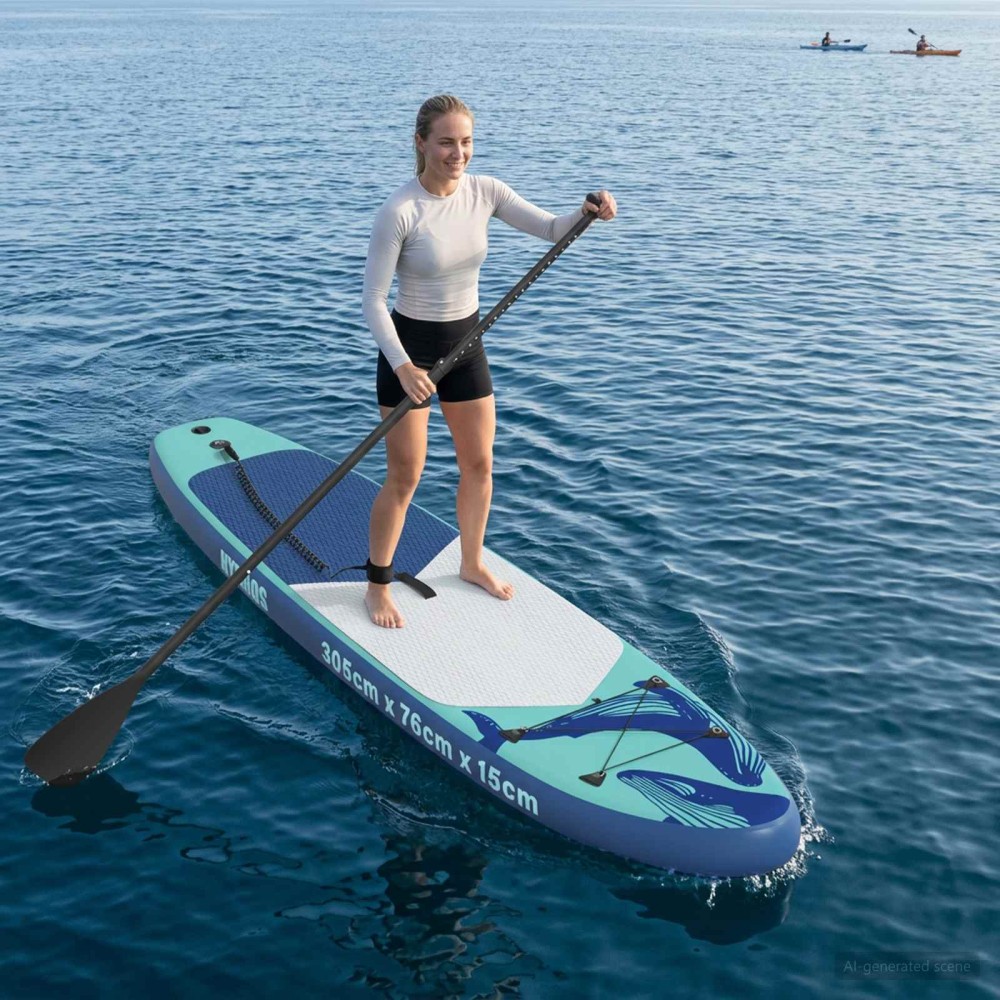 vidaXL Φουσκωτή σανίδα SUP HYDROS 305 x 76 x 15 cm Τιρκουάζ για