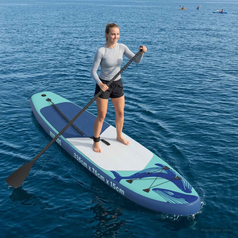 vidaXL Φουσκωτή σανίδα SUP HYDROS 335 x 76 x 15 εκ. Τιρκουάζ για