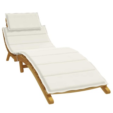vidaXL Μαξιλάρι Ξαπλώστρας Κρεμ 186x58x4cm Ύφασμα