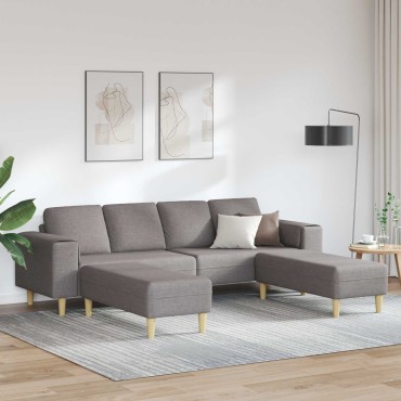 vidaXL Καναπές σαλονιού 3 τεμ. Taupe Πολυεστέρας 250x188x76cm  Τριθέσιος