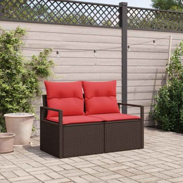 vidaXL Καναπές Κήπου με μαξιλάρι 120x62x69cm συνθετικό ρατάν