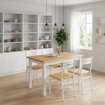 VidaXL Τραπεζαρία EKAI Λευκό 112x70x76,5cm Μασίφ Ξύλο Πεύκου 1 τεμ.