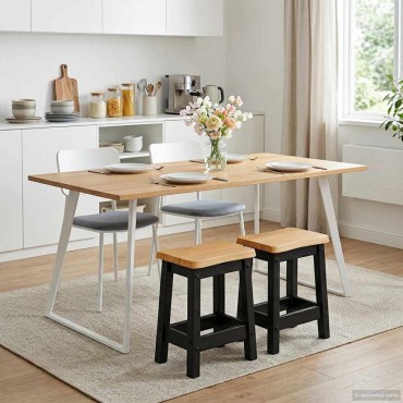 vidaXL Μπαρ σκαμπό EKAI 2 τεμ. Μαύρο 40x29x45,5 εκ