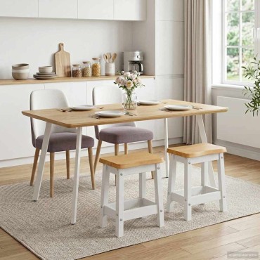 vidaXL Μπαρ σκαμπό EKAI 2 τεμ. Λευκό 40x29x45,5 εκ