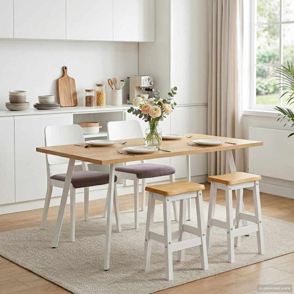 vidaXL Υψηλό Μπαρ Σκαμπό EKAI 2 τεμ. Λευκό 40x29x63cm