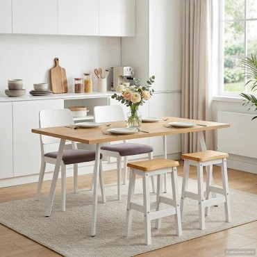 vidaXL Υψηλό Μπαρ Σκαμπό EKAI 2 τεμ. Λευκό 40x29x63cm