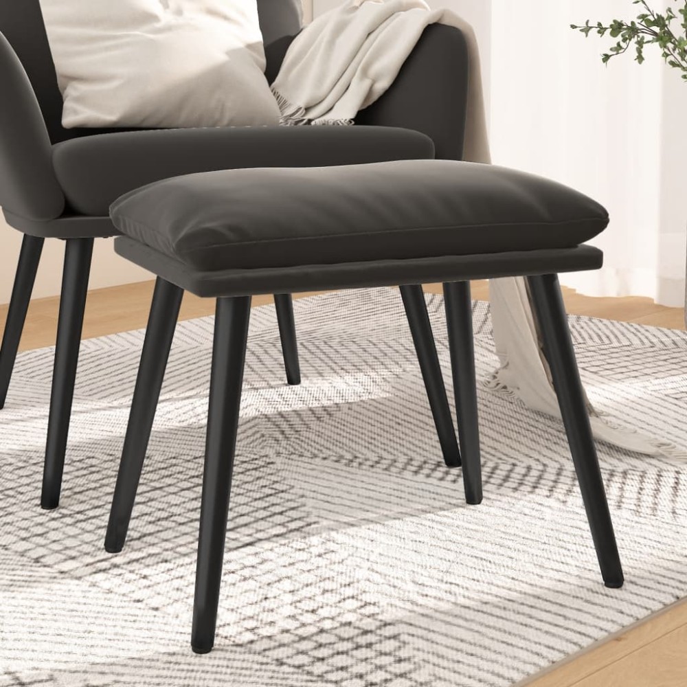 vidaXL Υποπόδιο Σκούρο Γκρι 45x29,5x35cm Βελούδινο 1 τεμ.