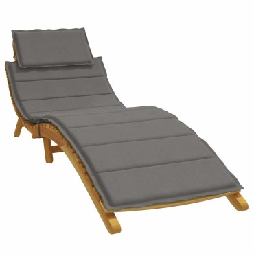 vidaXL Μαξιλάρι Ξαπλώστρας Σκούρο Γκρι 186x58x4cm Ύφασμα