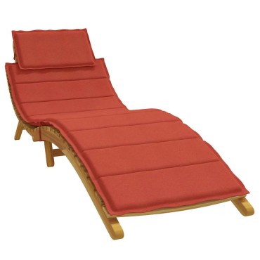 vidaXL Μαξιλάρι Ξαπλώστρας Κόκκινο 186x58x4cm Ύφασμα