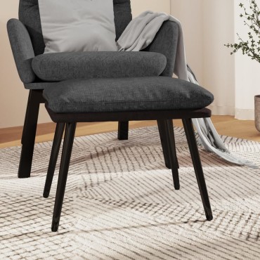 vidaXL Υποπόδιο Σκούρο Γκρι 45x29,5x35cm Ύφασμα & Συνθετικό Δέρμα 1 τεμ.