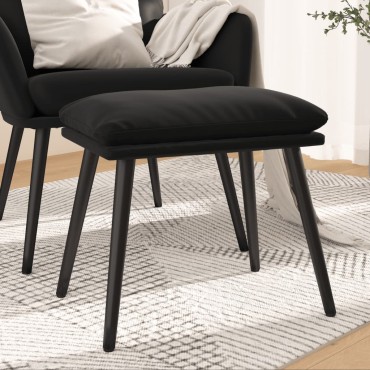 vidaXL Υποπόδιο Μαύρο 45x29,5x35cm Βελούδινο 1 τεμ.