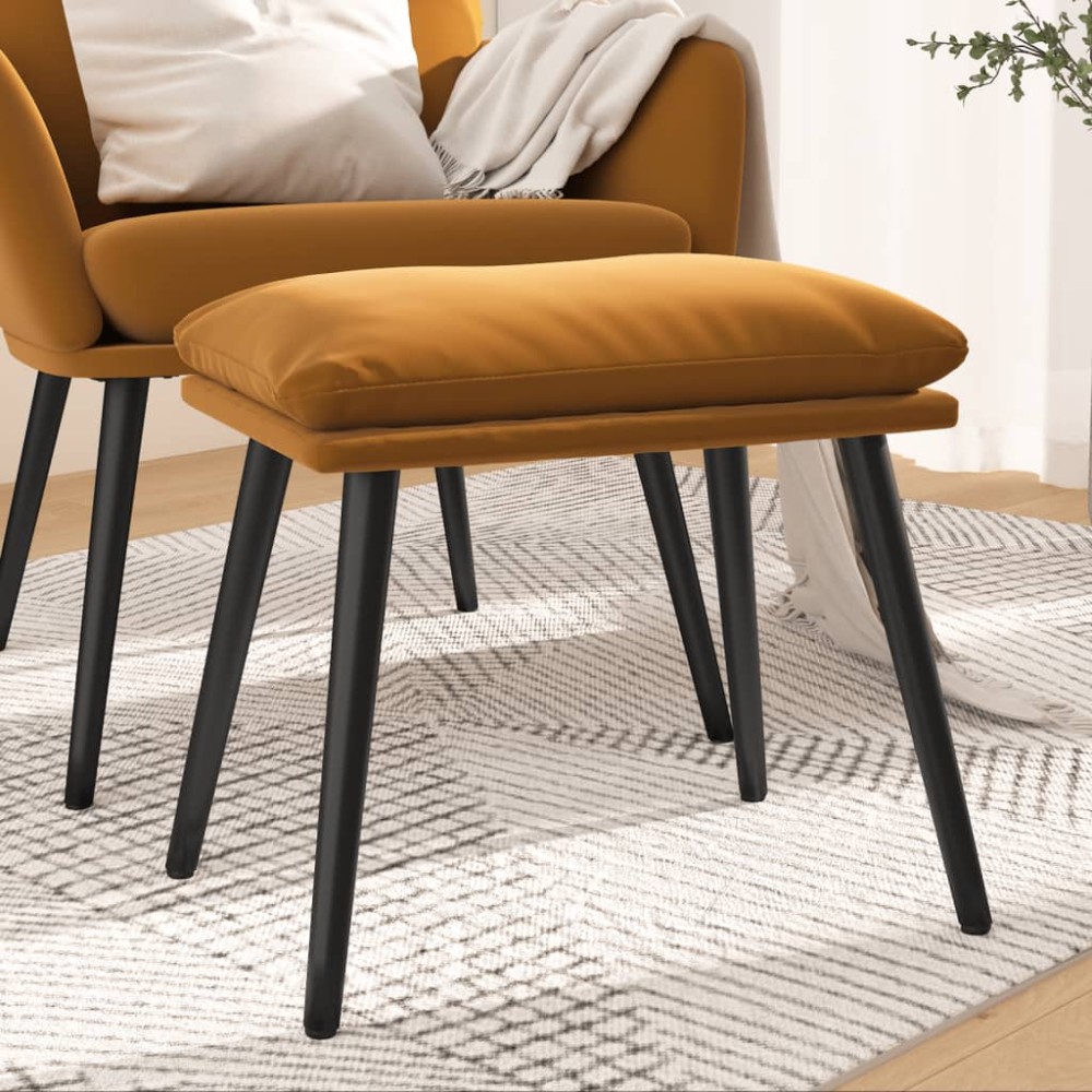 vidaXL Υποπόδιο Καφέ 45x29,5x35cm Βελούδινο 1 τεμ.