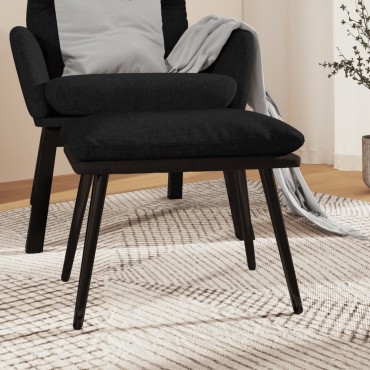 vidaXL Υποπόδιο Μαύρο 45x29,5x35cm Ύφασμα & Συνθετικό Δέρμα 1 τεμ.