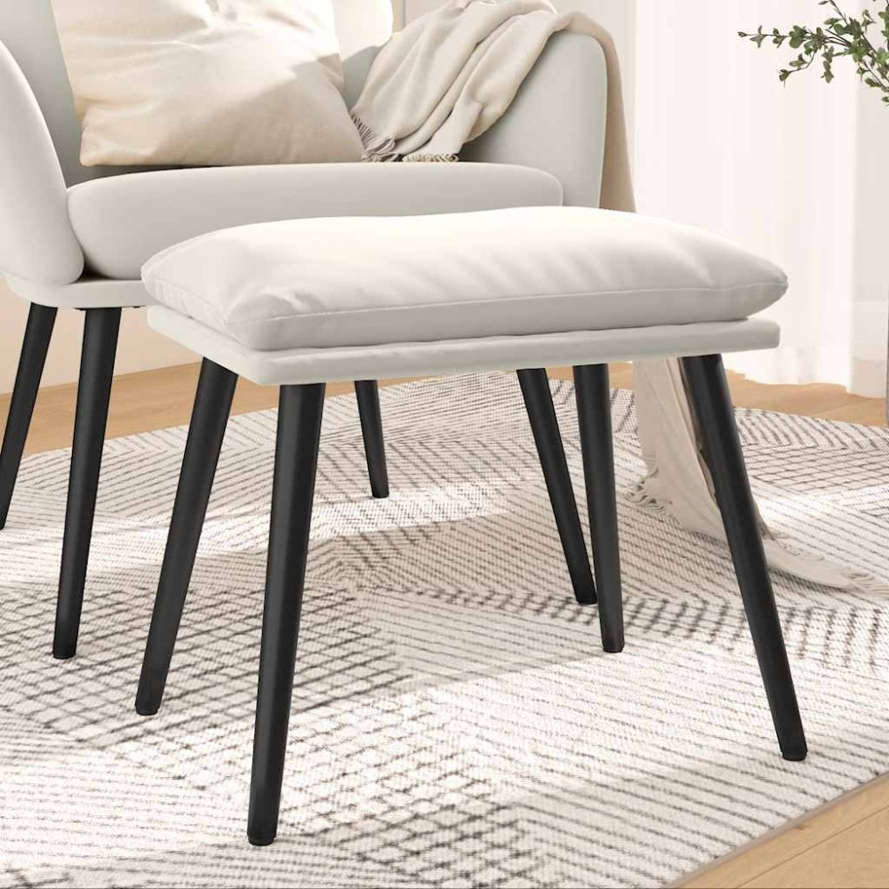 vidaXL Υποπόδιο Κρεμ 45x29,5x35cm Βελούδινο 1 τεμ.