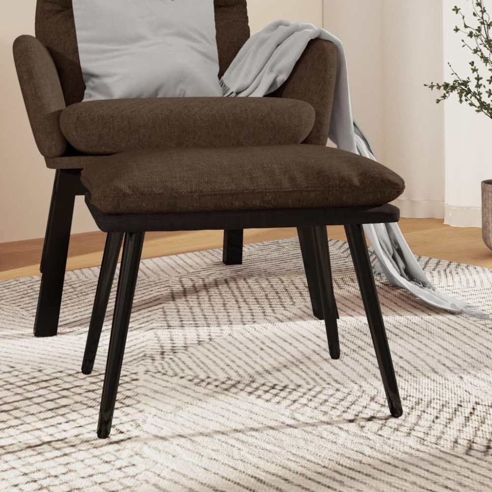 vidaXL Υποπόδιο Καφέ 45x29,5x35cm Ύφασμα & Συνθετικό Δέρμα 1 τεμ.