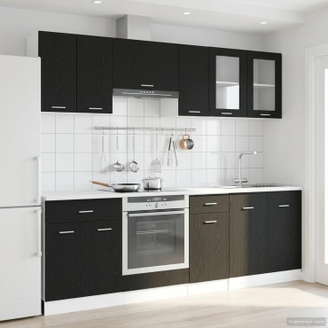 vidaXL Μονάδα κουζίνας Lyon 8 τμχ. Μαύρη Δρυς Επεξεργασμένο Ξύλο