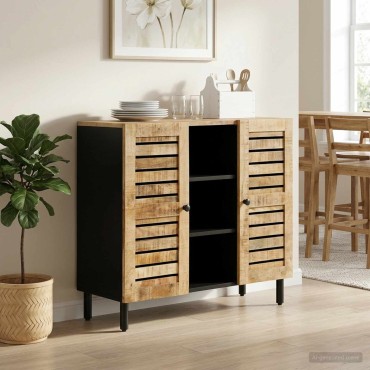 vidaXL Ντουλάπες Αποθήκευσης Φυσικό 90x33x75cm Στερεό ξύλο μάνγκο