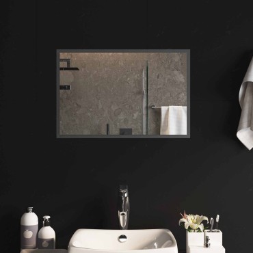 vidaXL Καθρέφτης μπάνιου LED Διαφανές 60 x 40 cm σκληρυμένο γυαλί