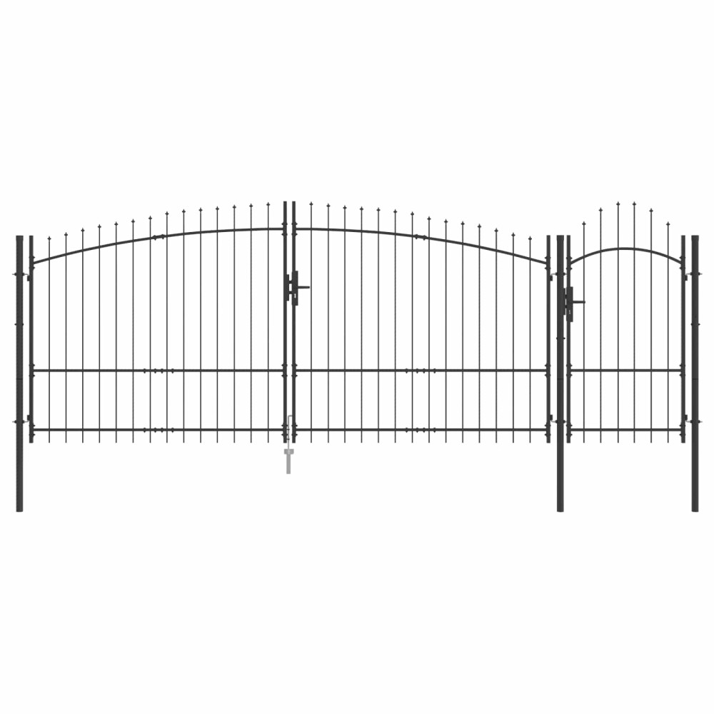 vidaXL Πύλη Κήπου WOERDEN 195 x 400 εκ Ατσάλι Γκρι Κλειδώσιμο
