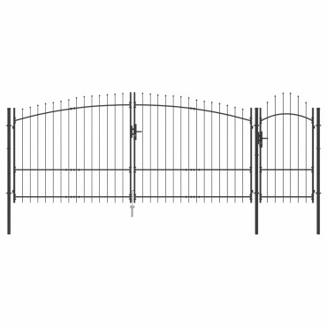 vidaXL Πύλη Κήπου WOERDEN 195 x 400 εκ Ατσάλι Γκρι Κλειδώσιμο