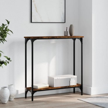 vidaXL Τραπέζι Κονσόλα Καπνιστή Δρυς 75x22,5x75cm Επεξεργ. Ξύλο 1 τεμ.