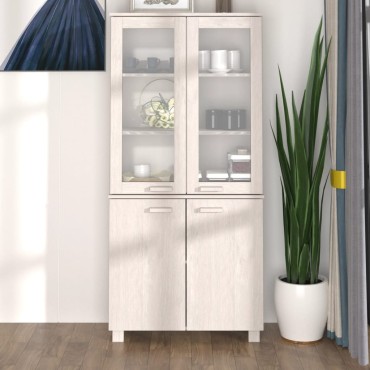 vidaXL Ντουλάπι HAMAR Λευκό από Μασίφ Ξύλο Πεύκου 85x35x180cm 1 τεμ.