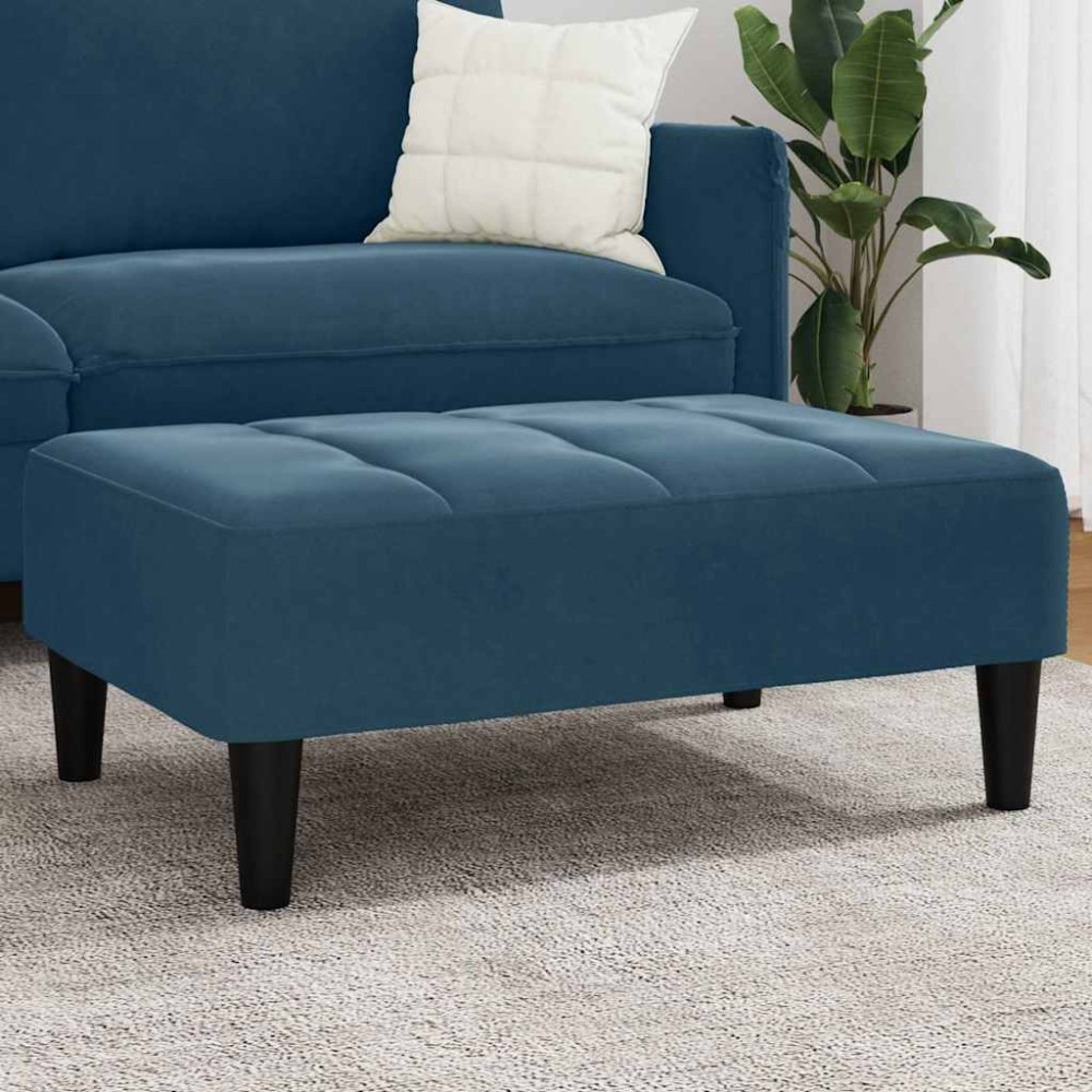 vidaXL Υποπόδιο Μπλε 77x55x31cm Βελούδινο 1 τεμ.