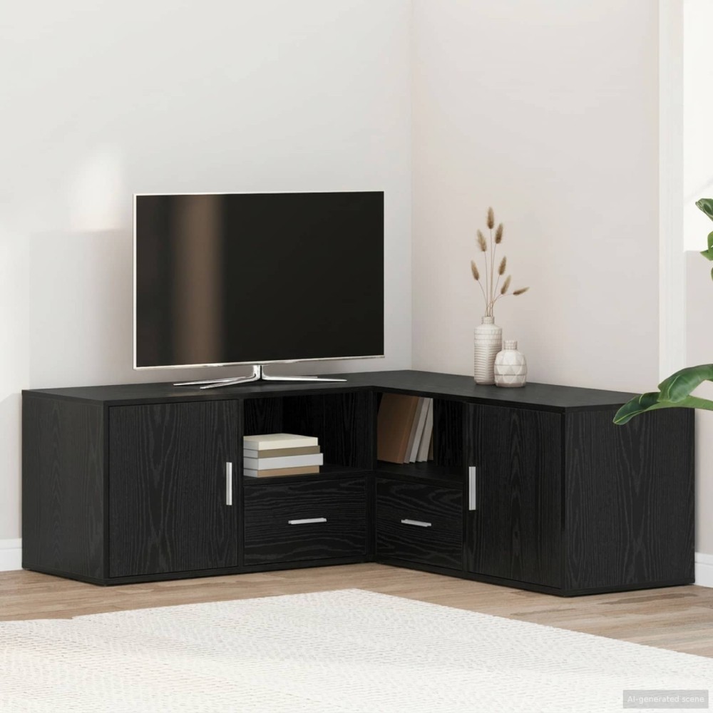 vidaXL Γωνιακό Ντουλάπι Μαύρη Δρυς 200x40x45cm Επεξεργασμένο Ξύλο 1 τεμ.