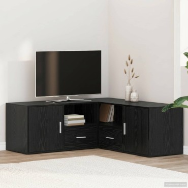 vidaXL Γωνιακό Ντουλάπι Μαύρη Δρυς 200x40x45cm Επεξεργασμένο Ξύλο 1 τεμ.