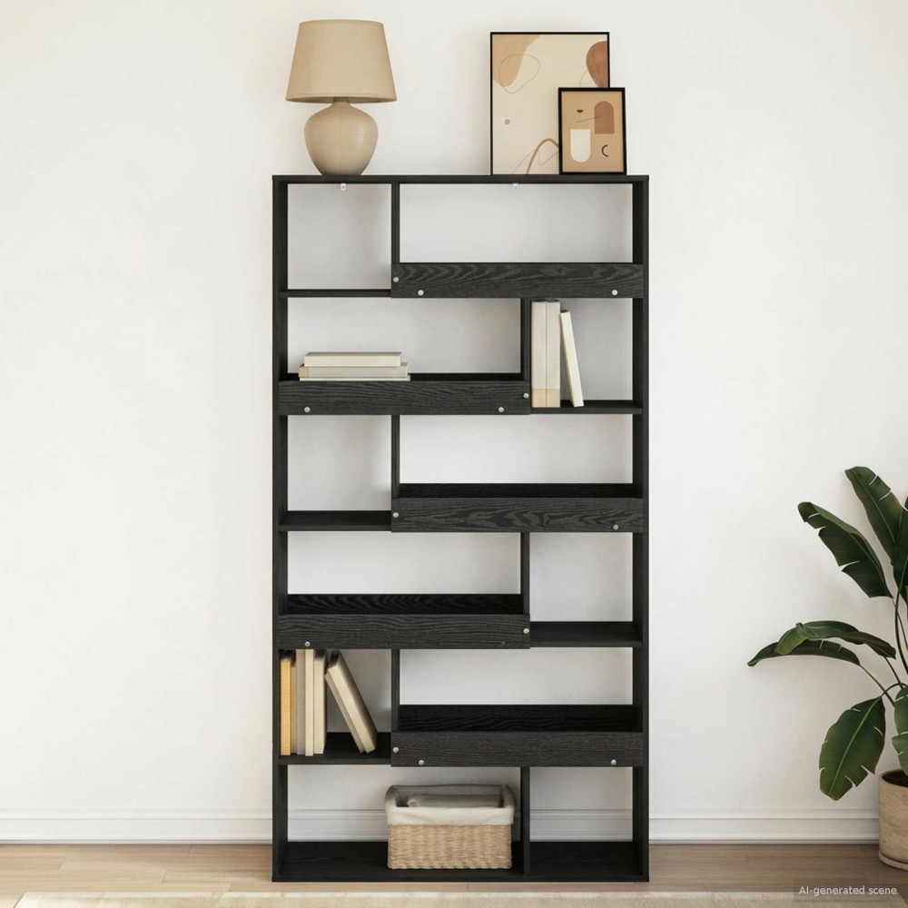 vidaXL Ράφι βιβλίων 100x33x156,5cm Επεξεργασμένο Ξύλο Μαύρη δρυς 1 τεμ.