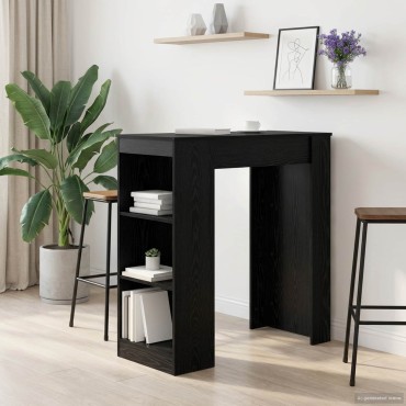 vidaXL Τραπέζι μπαρ 95x47x103,5cm Επεξεργασμένο Ξύλο Μαύρη Δρυς 1 τεμ.