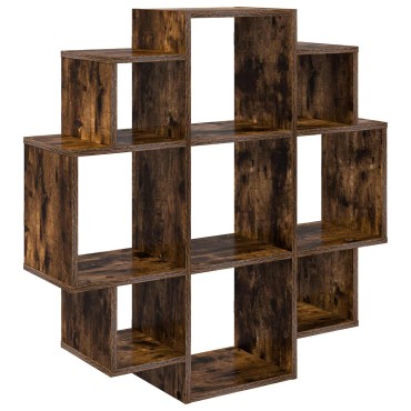 vidaXL Ράφι Τοίχου Καπνισμένο Ξύλο Δρυός 90x25x90cm 1 τεμ.