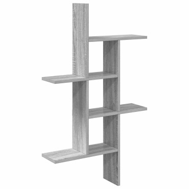 vidaXL Ράφι Τοίχου Γκρι Sonoma 61x15x102cm Επεξεργασμένο Ξύλο 1 τεμ.