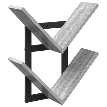 vidaXL Ράφι Τοίχου Γκρι Sonoma 43x15x47cm Επεξεργασμένο Ξύλο 1 τεμ.