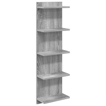 vidaXL Ράφι Τοίχου Γκρι Sonoma 30x15x100cm Επεξεργασμένο Ξύλο 1 τεμ.