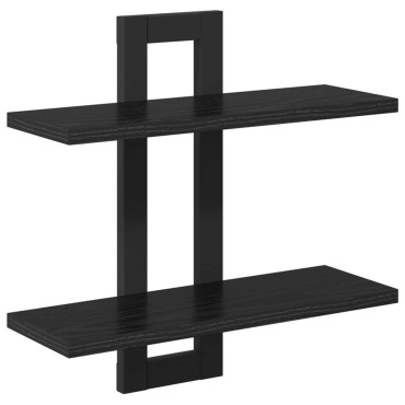 vidaXL Κρεμαστά ράφια Μαύρη Δρυς 40x15x40cm Επεξεργασμένο Ξύλο