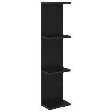 vidaXL Ράφι Τοίχου Μαύρη Δρυς 22x15x100cm Επεξεργασμένο Ξύλο 1 τεμ.