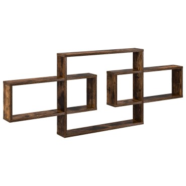 vidaXL Ράφι Τοίχου Καπνισμένο Ξύλο Δρυός 130x10x50cm 1 τεμ.