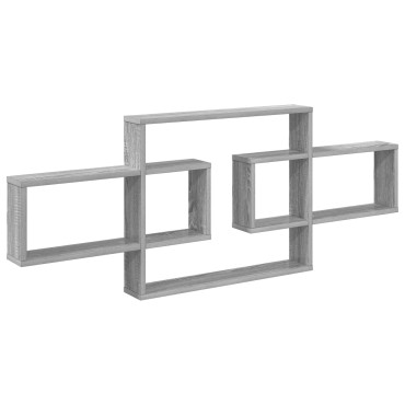 vidaXL Ράφι Τοίχου Γκρι Sonoma 130x10x50cm Επεξεργασμένο Ξύλο 1 τεμ.