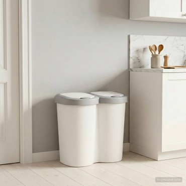 vidaXL Κάδος Αχρήστων Λευκό 49,5 x 30 x 46,5 εκ. PP