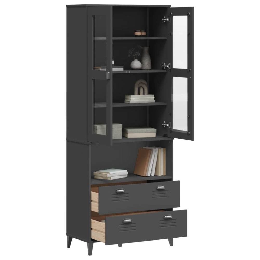 vidaXL Ντουλάπι Ψηλό VIKEN Ανθρακί Γκρι 80x40x200cm Μασίφ Ξύλο Πεύκου 1 τεμ. vidaXL Ντουλάπι Ψηλό VIKEN Ανθρακί Γκρι 80x40x200cm Μασίφ Ξύλο Πεύκου 1 τεμ.