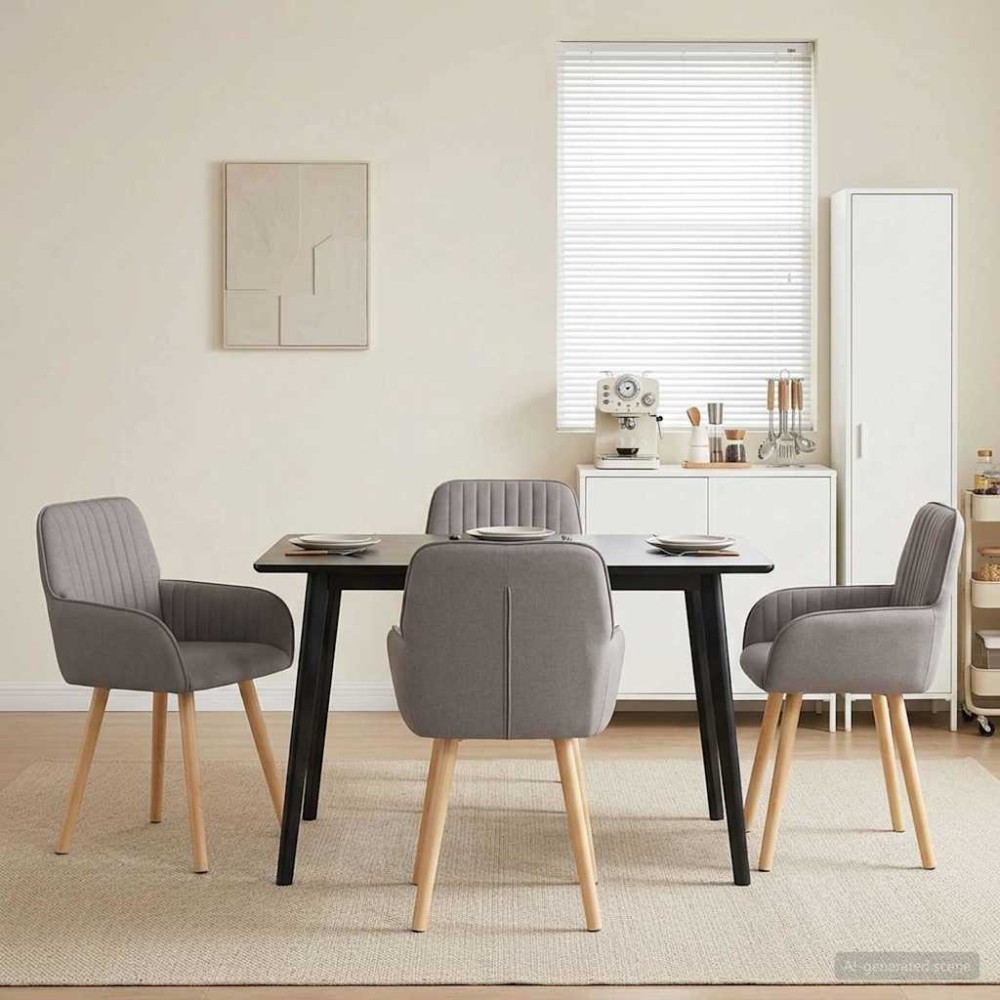 vidaXL Καρέκλες φαγητού 4 τεμ. Ύφασμα Taupe 56,5x50x87,5cm