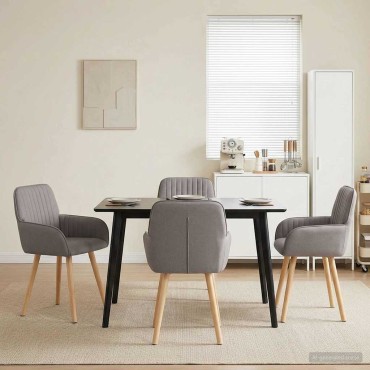 vidaXL Καρέκλες φαγητού 4 τεμ. Ύφασμα Taupe 56,5x50x87,5cm