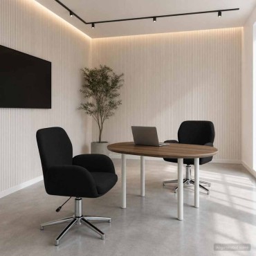 vidaXL Καρέκλες Γραφείου με Περιστροφή 2 τεμ. 54x58x90cm Μαύρο