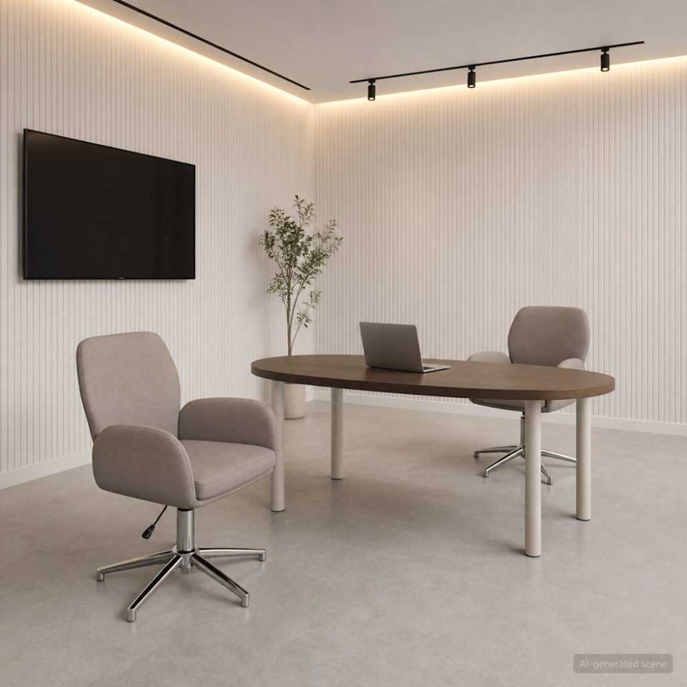 vidaXL Καρέκλες Γραφείου με Περιστροφή 2 τεμ. 54x58x90cm Taupe