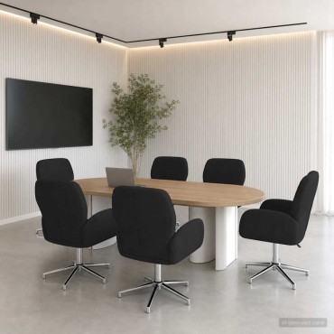 vidaXL Καρέκλες Γραφείου με Περιστροφή 6 τεμ. 54x58x90cm Μαύρο
