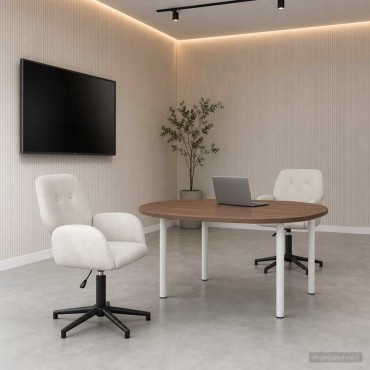 vidaXL Καρέκλες Γραφείου με Περιστροφή 2 τεμ. 54x55x90cm Κρεμ