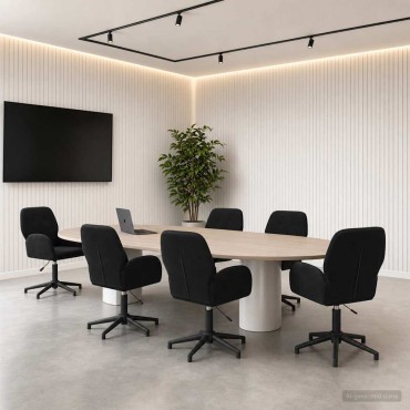 vidaXL Καρέκλες Γραφείου με Περιστροφή 6 τεμ. 54x55x90cm Μαύρο