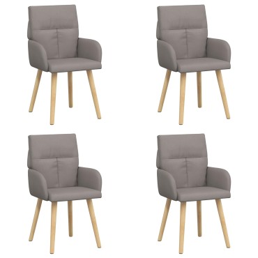 vidaXL Καρέκλες φαγητού 4 τεμ. Ύφασμα Taupe 60x56x96 εκ