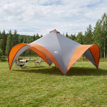 vidaXL Σκηνή Πάρτυ Γκρι και Πορτοκαλί 600 x 600 x 400 εκ.